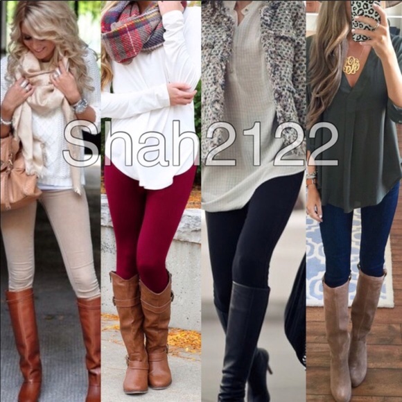 High Waist Fleece Lined Leggings Basic ONE SIZE - Picture 2 of 5